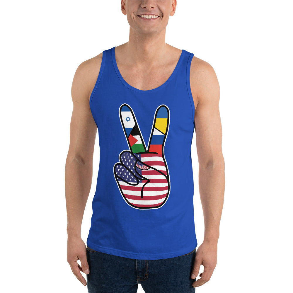 Men's America For Peace Tank Top | best, cheap, dad, democracy, design, fabric, onlyfans, tank, top | Democracyfighterz
